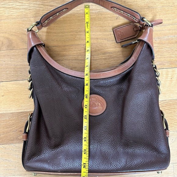Ghurka Plaid Shoulder Bag. Brown and Tan with Gold Hardware. Luxury Leat… - Picture 10 of 11